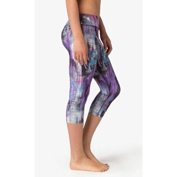 BEYOND YOGA Lux Leggings Womens XS Foxing Multicolor Print Purple Gray $89 - Picture 1 of 10